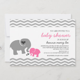 Invitation Baby Shower Éléphant
