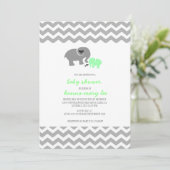 Invitation Baby shower éléphant (Debout devant)