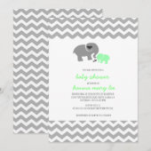 Invitation Baby shower éléphant (Devant / Derrière)