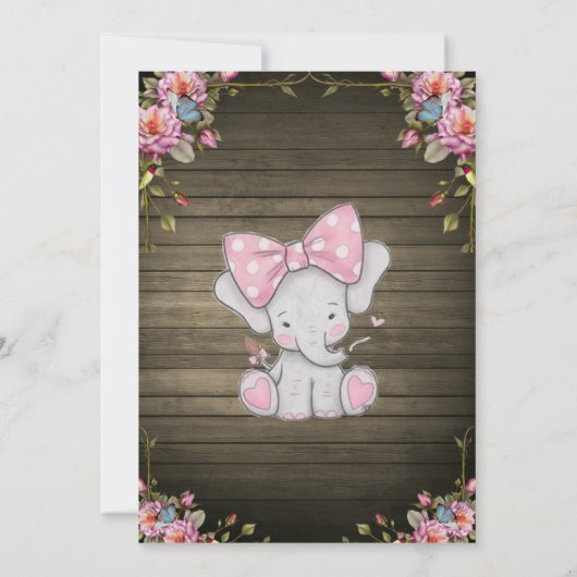 Invitation Baby shower éléphant (Dos)