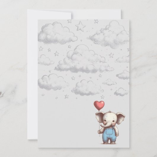 Invitation Baby shower éléphant (Dos)