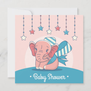 Invitation Baby shower éléphant