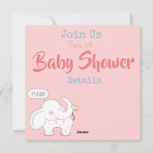 Invitation Baby shower éléphant (Dos)