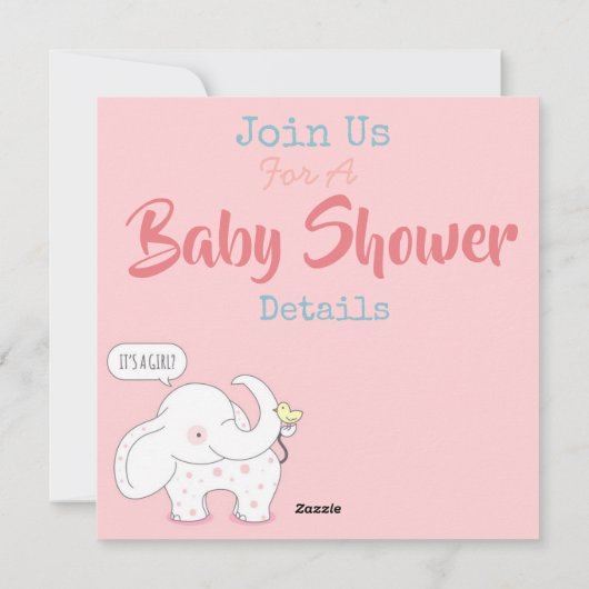Invitation Baby shower éléphant (Dos)