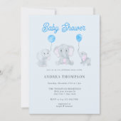 Invitation Baby shower éléphant (Devant)