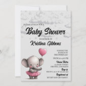 Invitation Baby shower éléphant (Devant)