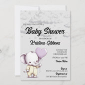 Invitation Baby shower éléphant (Devant)