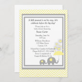 Invitation Baby shower éléphant (Devant / Derrière)