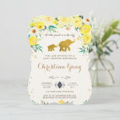 Invitation Baby shower éléphant (Debout devant)
