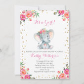 Invitation baby shower éléphant (Devant)