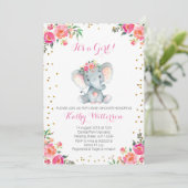 Invitation baby shower éléphant (Debout devant)