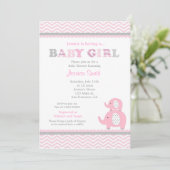 Invitation Baby shower éléphant (Debout devant)