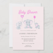 Invitation Baby shower éléphant (Devant)