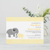Invitation Baby shower éléphant (Debout devant)