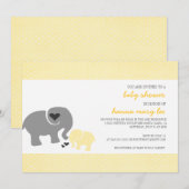 Invitation Baby shower éléphant (Devant / Derrière)