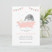 Invitation Baby shower éléphant (Debout devant)