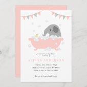 Invitation Baby shower éléphant (Devant / Derrière)