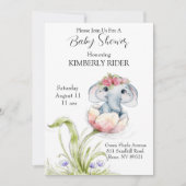 Invitation Baby shower éléphant bébé (Devant)