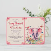 Invitation Baby shower éléphant bébé (Debout devant)