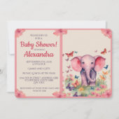 Invitation Baby shower éléphant bébé (Devant)