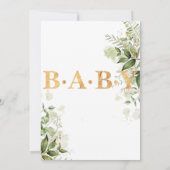 Invitation Baby shower Eléphant Bébé Cute Eucalipt (Dos)