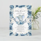 Invitation Baby shower éléphant bébé doux (Debout devant)