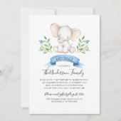 Invitation Baby shower Eléphant Bébé Par Courrier Interurbain (Devant)