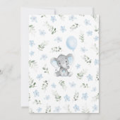 Invitation Baby Shower Eléphant Bleu (Dos)