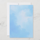 Invitation Baby shower Eléphant Bleu Cute - Waterc (Dos)