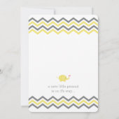 Invitation Baby shower éléphant | Chevron gris jau (Dos)