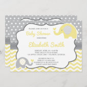Invitation Baby shower éléphant, COULEUR ÉDITABLE (Devant / Derrière)