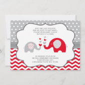 Invitation Baby shower éléphant, COULEUR ÉDITABLE (Dos)