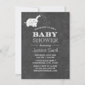 Invitation Baby shower Eléphant Cute Chalkboard (Devant)