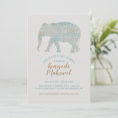 Invitation Baby shower éléphant de Boho (Debout devant)