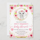 Invitation Baby shower Eléphant de la Jungle Aquarelle (Devant)