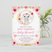 Invitation Baby shower Eléphant de la Jungle Aquarelle (Debout devant)