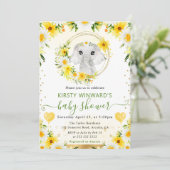 Invitation Baby shower Eléphant de la Jungle Aquarelle (Debout devant)