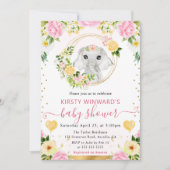 Invitation Baby shower Eléphant de la Jungle Aquarelle (Devant)