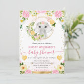 Invitation Baby shower Eléphant de la Jungle Aquarelle (Debout devant)