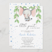 Invitation Baby shower Elephant de verdure (Devant / Derrière)