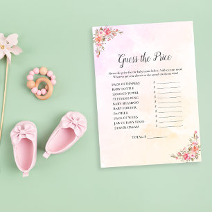 Invitation Baby shower Éléphant Devine Le Prix