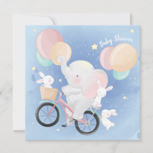 Invitation Baby shower Elephant Et Bunnies