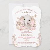 Invitation Baby shower Elephant Fille Automne (Devant)