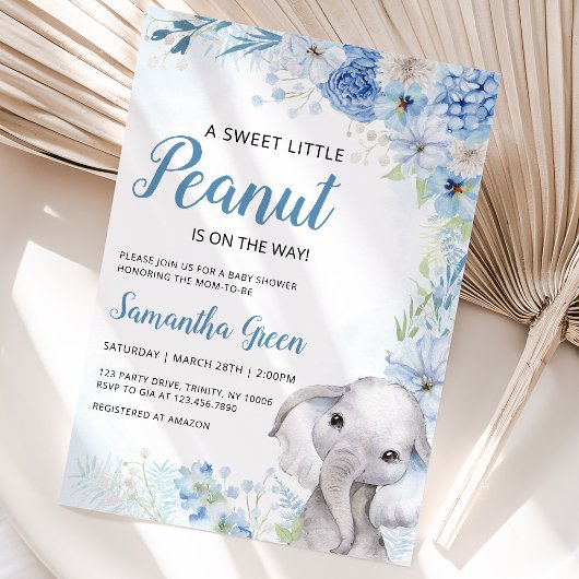 Invitation Baby Shower Éléphant Garçon