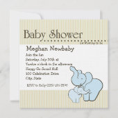 Invitation Baby shower Elephant Hugs (Devant)