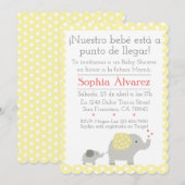 Invitation Baby shower Elephant/Invitación Elefantes (Devant / Derrière)