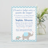 Invitation Baby shower Elephant/Invitación Elefantes (Debout devant)