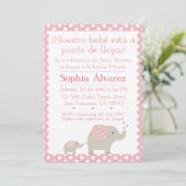 Invitation Baby shower Elephant/Invitación Elefantes (Debout devant)