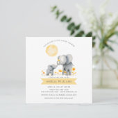 Invitation Baby shower Elephant Kisses (Debout devant)