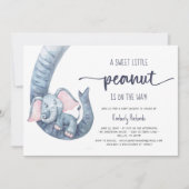 Invitation Baby shower Elephant Little Peanut Boy (Devant)